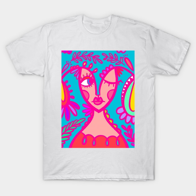 NEON GIRL T-Shirt by AS.PAINTINGS